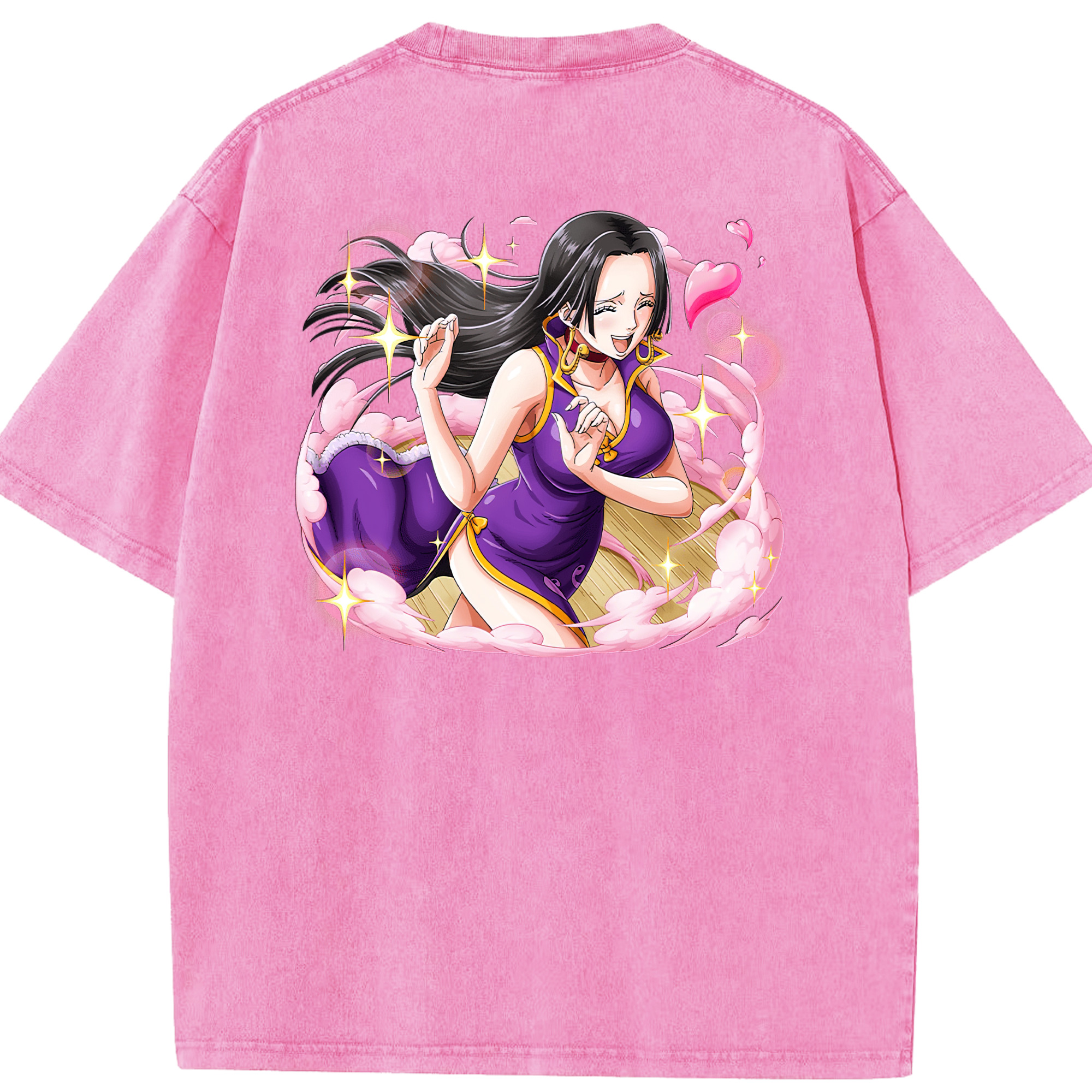 ワンピース ボア・ハンコック ONE PIECE Boa·Hancock 綿100% ヴィンテージ風 半袖Tシャツ（背面プリント）